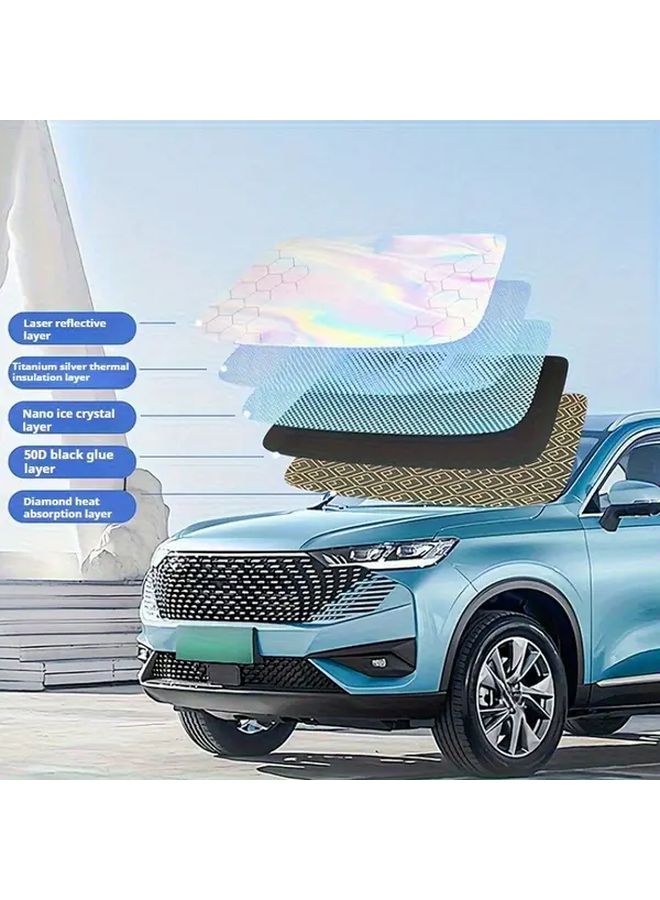 Toyota Tundra 5 Ply Foldable Car Sun Barrier Laser Cut Thermal Curtain Heat Resistant - Image 4